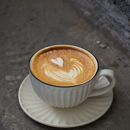 Handmade Japanese Retro Coffee Cup & Saucer Set