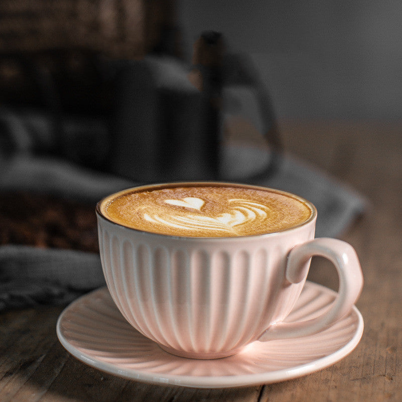 Handmade Japanese Retro Coffee Cup & Saucer Set