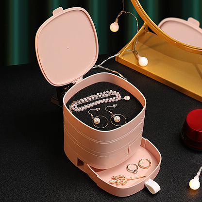 Luxury Rotating Jewelry Organizer – Multi-Layer Earring & Accessory Display Box