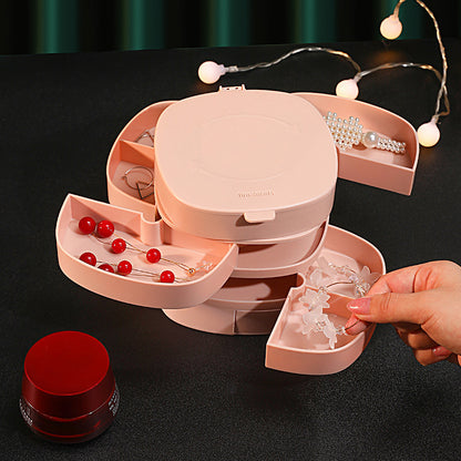Luxury Rotating Jewelry Organizer – Multi-Layer Earring & Accessory Display Box
