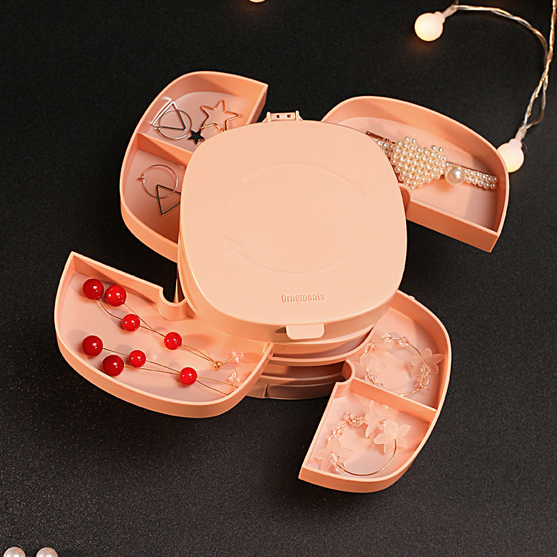 Luxury Rotating Jewelry Organizer – Multi-Layer Earring & Accessory Display Box