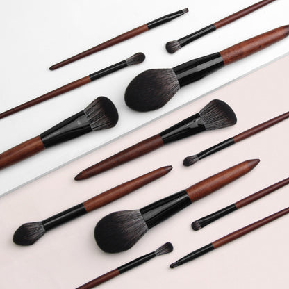 MAANGE 12-Piece Ebony Makeup Brushes – Complete Makeup Tool Set