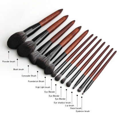 MAANGE 12-Piece Ebony Makeup Brushes – Complete Makeup Tool Set
