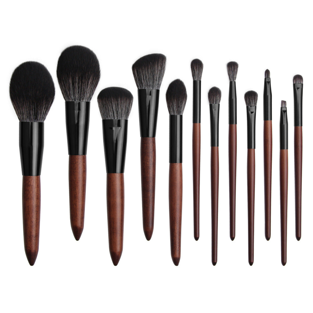 MAANGE 12-Piece Ebony Makeup Brushes – Complete Makeup Tool Set