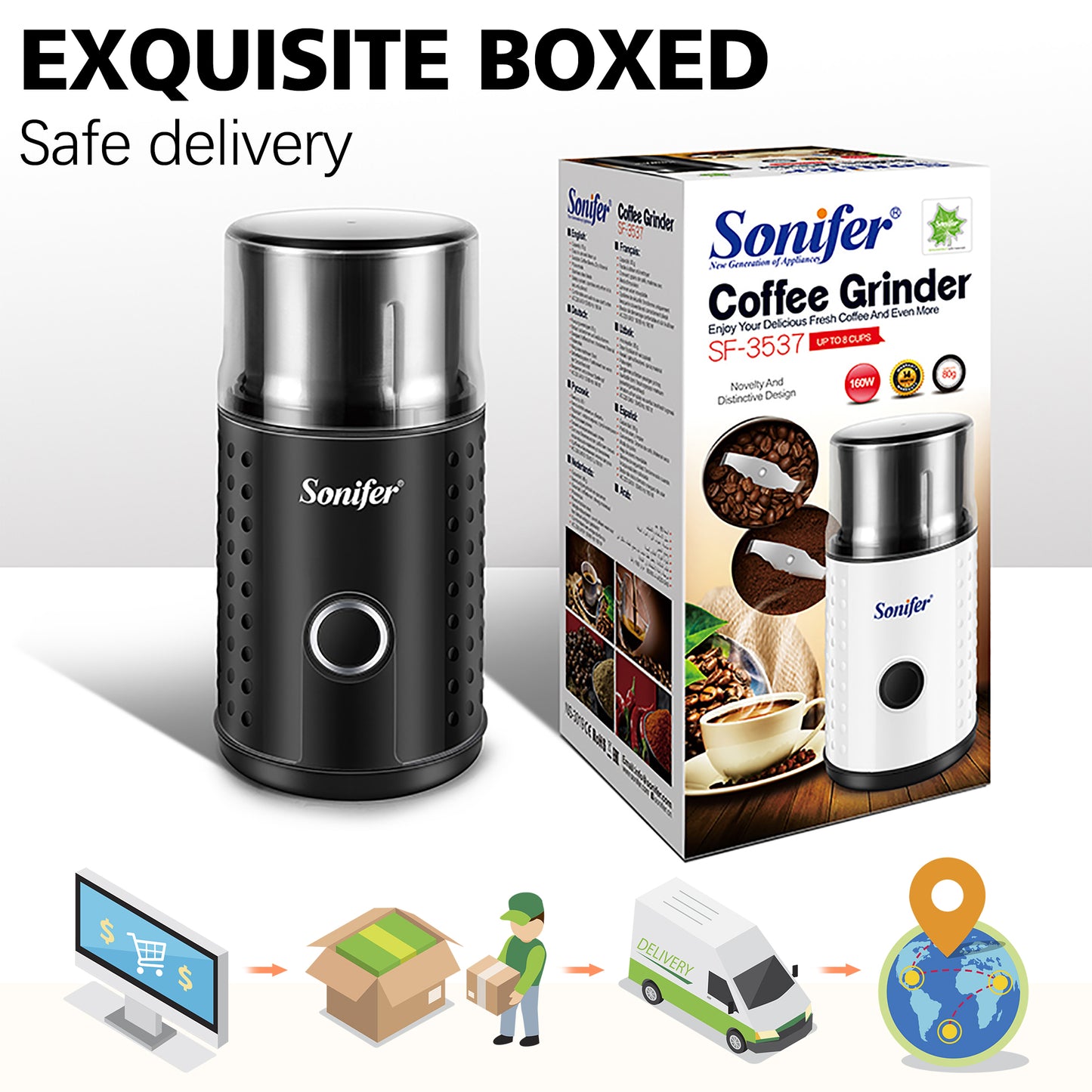 High-Power Electric Coffee Grinder – Fast & Efficient Bean Grinder