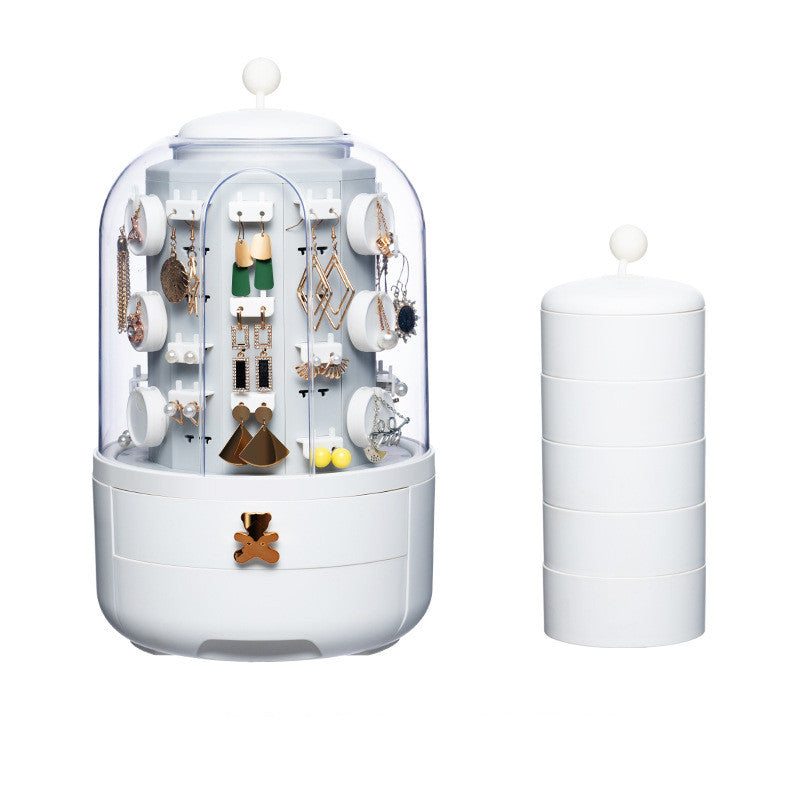 Virelia 360° Rotating Jewelry Organizer – Elegant Storage for Earrings & Necklaces