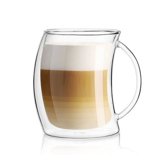 Luxury Tilted Borosilicate Double-Wall Coffee Glass