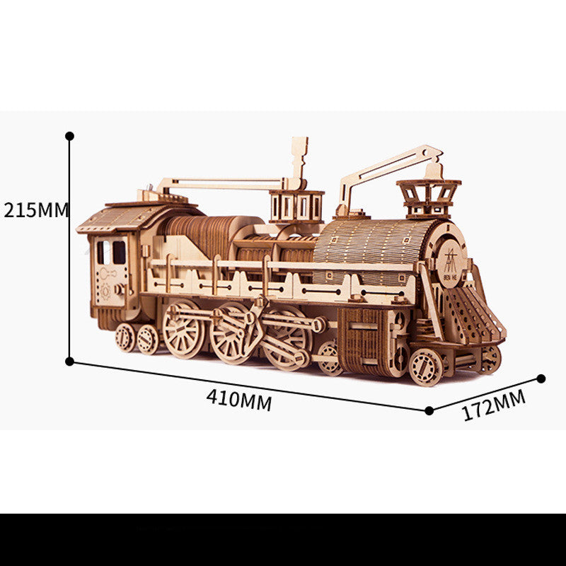 3D Wooden Steam Train Puzzle Model Kit – Mechanical Assembly Collectible