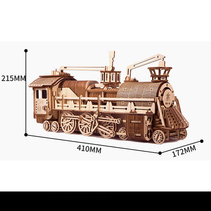 3D Wooden Steam Train Puzzle Model Kit – Mechanical Assembly Collectible