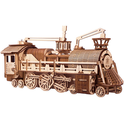 3D Wooden Steam Train Puzzle Model Kit – Mechanical Assembly Collectible