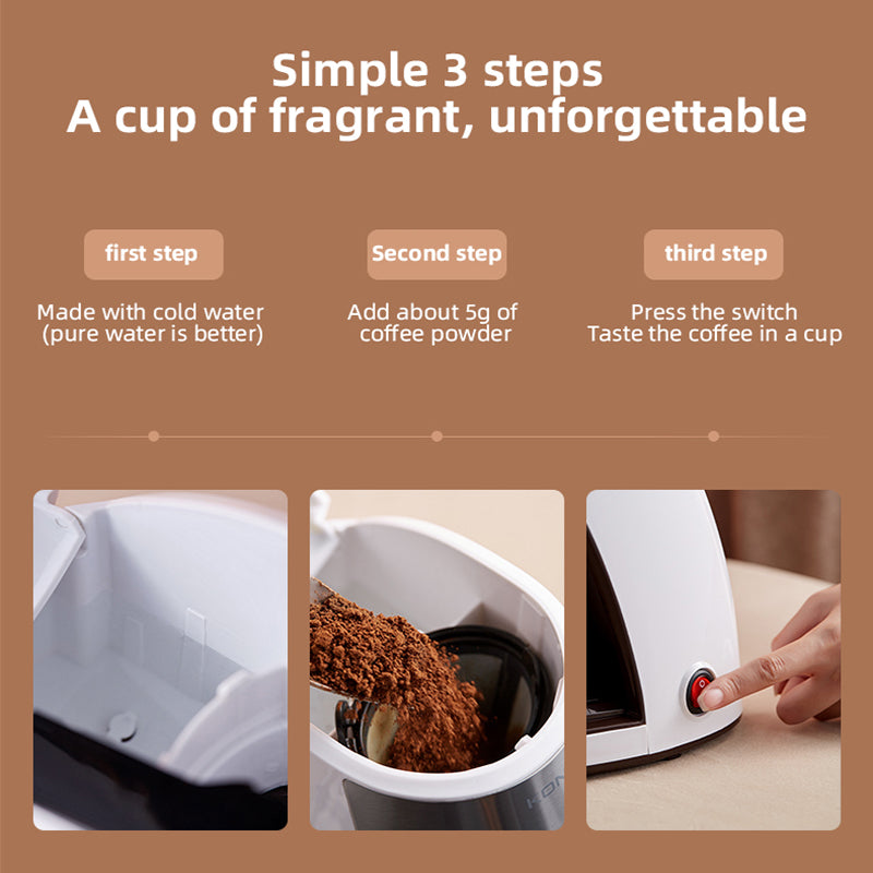Portable Automatic Coffee Maker – Mini Espresso Machine for Home & Office