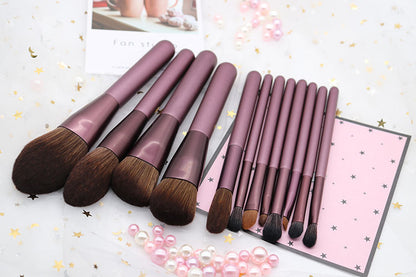 12‑Piece Starter Makeup Brushes – Perfect for Beginners, Grape Color