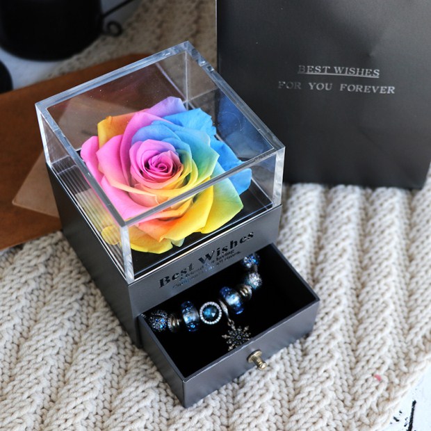 Premium Eternal Rose Jewelry Box – Luxury Romantic Gift for Valentine’s, Birthday & Wedding