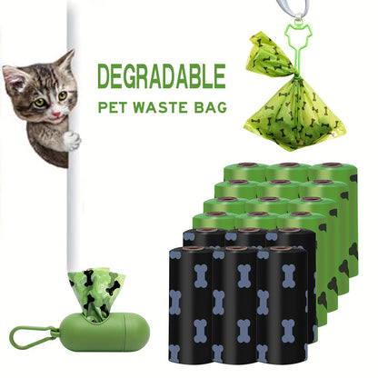 🌿 Eco-Friendly Biodegradable Dog Poop Bags – 6 Rolls with Dispenser, Leak-Proof & Thick