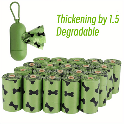 🌿 Eco-Friendly Biodegradable Dog Poop Bags – 6 Rolls with Dispenser, Leak-Proof & Thick