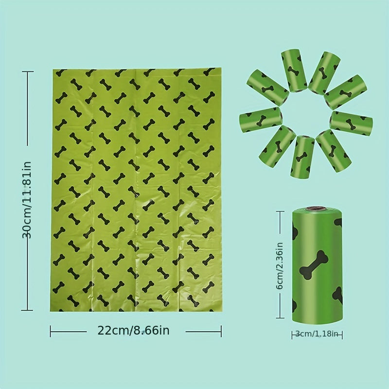 🌿 Eco-Friendly Biodegradable Dog Poop Bags – 6 Rolls with Dispenser, Leak-Proof & Thick