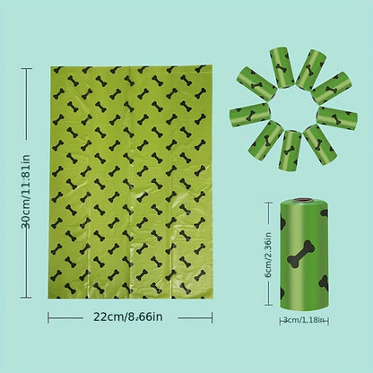 🌿 Eco-Friendly Biodegradable Dog Poop Bags – 6 Rolls with Dispenser, Leak-Proof & Thick