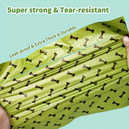 🌿 Eco-Friendly Biodegradable Dog Poop Bags – 6 Rolls with Dispenser, Leak-Proof & Thick