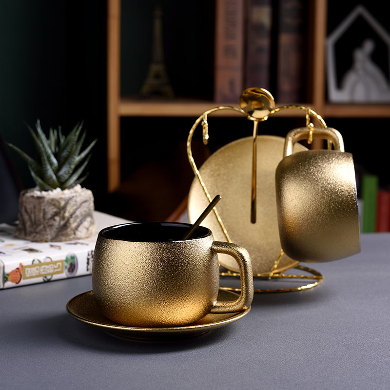 Elegant Golden Coffee Mug Set – Ceramic & Chic Homeware