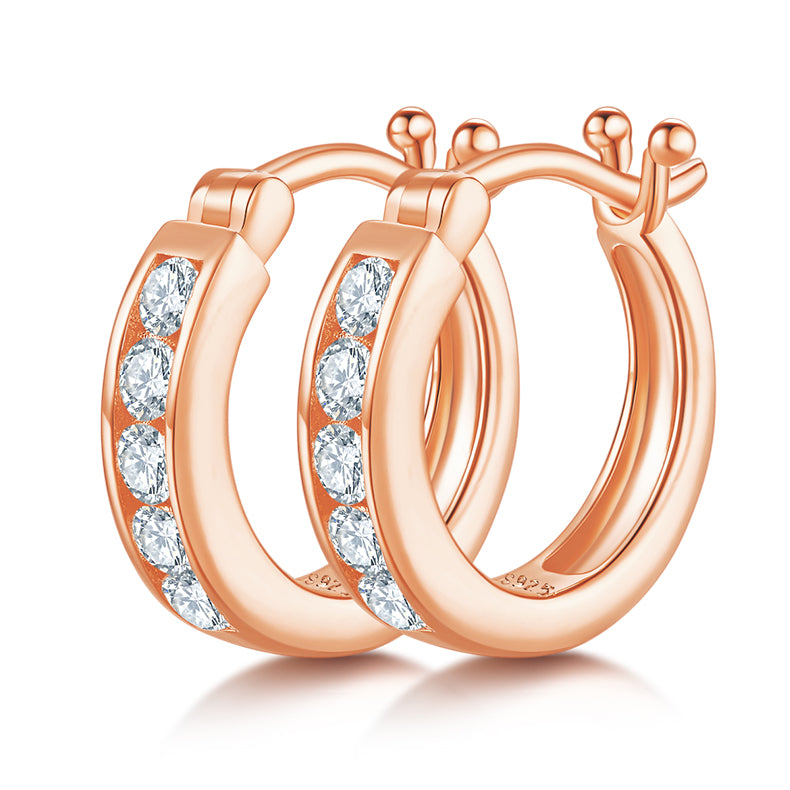 Moissanite S925 Sterling Silver Stud Earrings – Platinum Plated