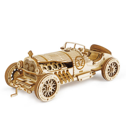 DIY Wooden Mechanical Car Model Kit – Large Advanced 3D Puzzle | Premium Assembly Hobby Model Kit