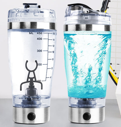 USB Rechargeable Electric Protein Shaker Bottle – Automatic Mixer for Protein, Milk & Coffee