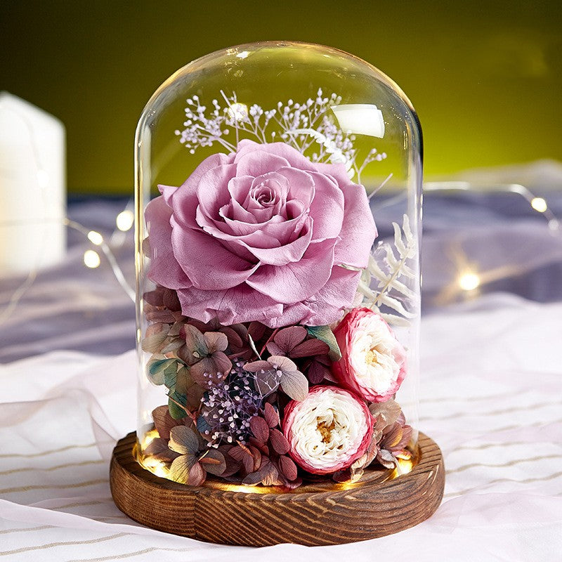 Luxury Eternal Rose Glass Dome – Preserved Flower of Everlasting Love