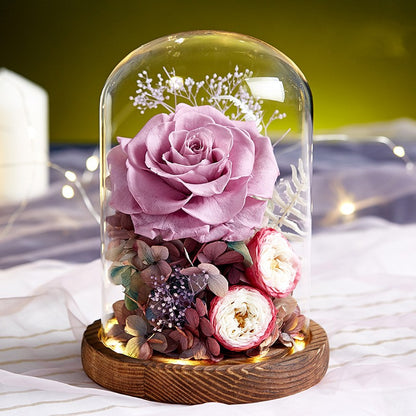 Luxury Eternal Rose Glass Dome – Preserved Flower of Everlasting Love