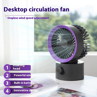 Xiaojing Oscillating Air Circulator – Quiet Desktop Fan for Bedroom & Office