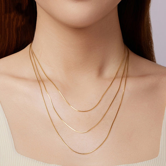 S925 Silver Necklace – Gold/Silver Plated, Snake Chain