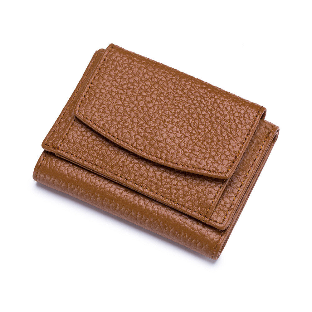 Luxury Japanese Minimalist Leather Mini Wallet for Women – Elegant & Compact
