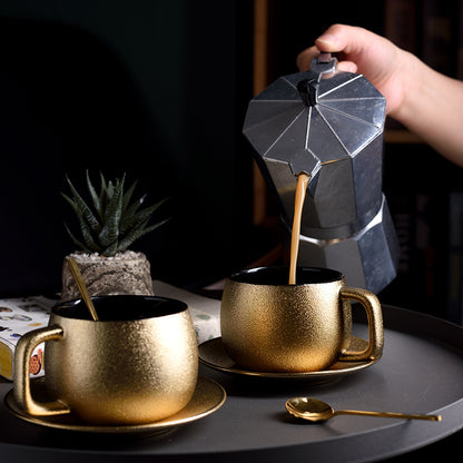 Elegant Golden Coffee Mug Set – Ceramic & Chic Homeware