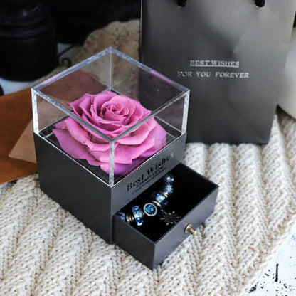 Premium Eternal Rose Jewelry Box – Luxury Romantic Gift for Valentine’s, Birthday & Wedding
