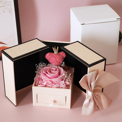 Eternal Rose Bear Jewelry Gift Box – Double Door Luxury Keepsake for Mother’s Day
