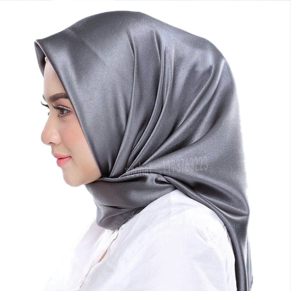 Elegant Satin Imitation Silk Shawl – Lightweight Ladies Headscarf
