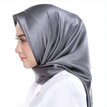 Elegant Satin Imitation Silk Shawl – Lightweight Ladies Headscarf