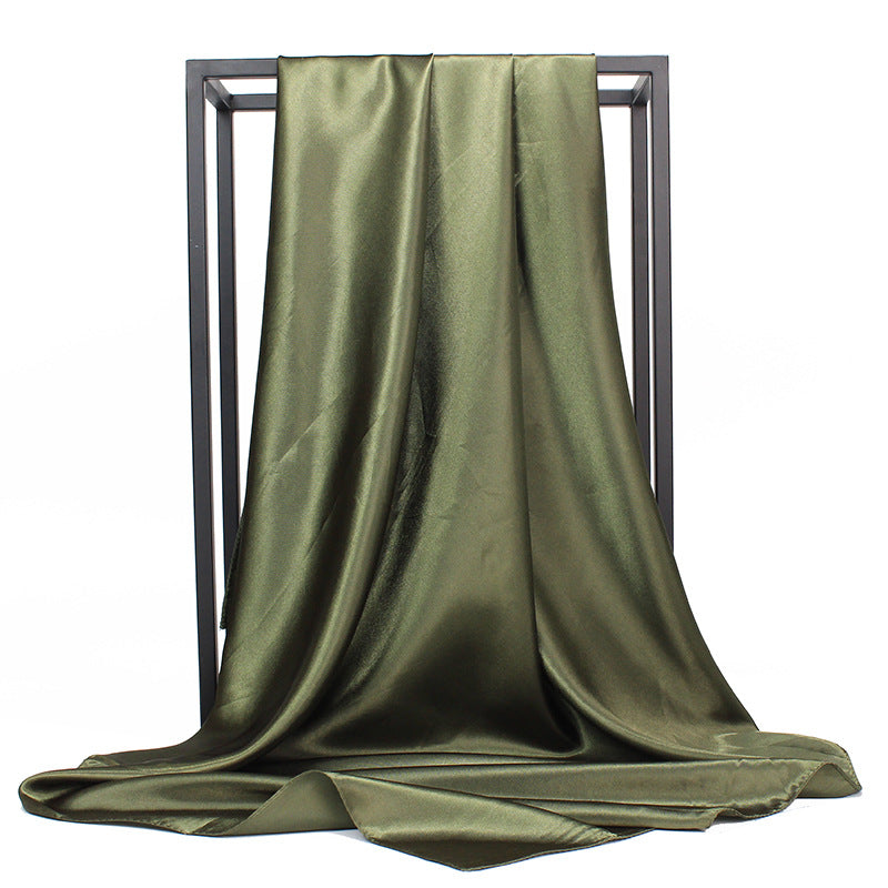 Elegant Satin Imitation Silk Shawl – Lightweight Ladies Headscarf