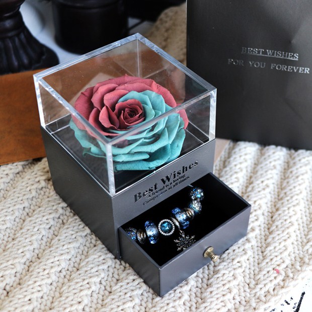 Premium Eternal Rose Jewelry Box – Luxury Romantic Gift for Valentine’s, Birthday & Wedding