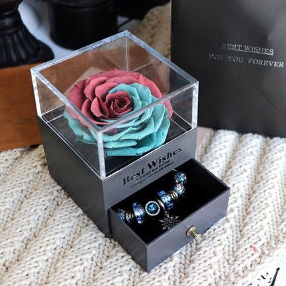 Premium Eternal Rose Jewelry Box – Luxury Romantic Gift for Valentine’s, Birthday & Wedding