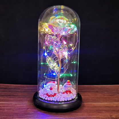 Eternal Radiance Rose Lamp – Color LED Glass Dome Edition