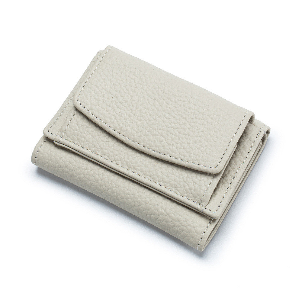 Luxury Japanese Minimalist Leather Mini Wallet for Women – Elegant & Compact