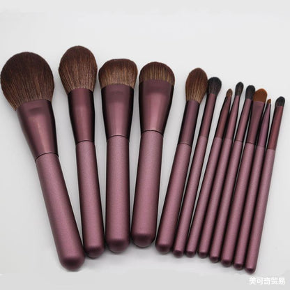 12‑Piece Starter Makeup Brushes – Perfect for Beginners, Grape Color