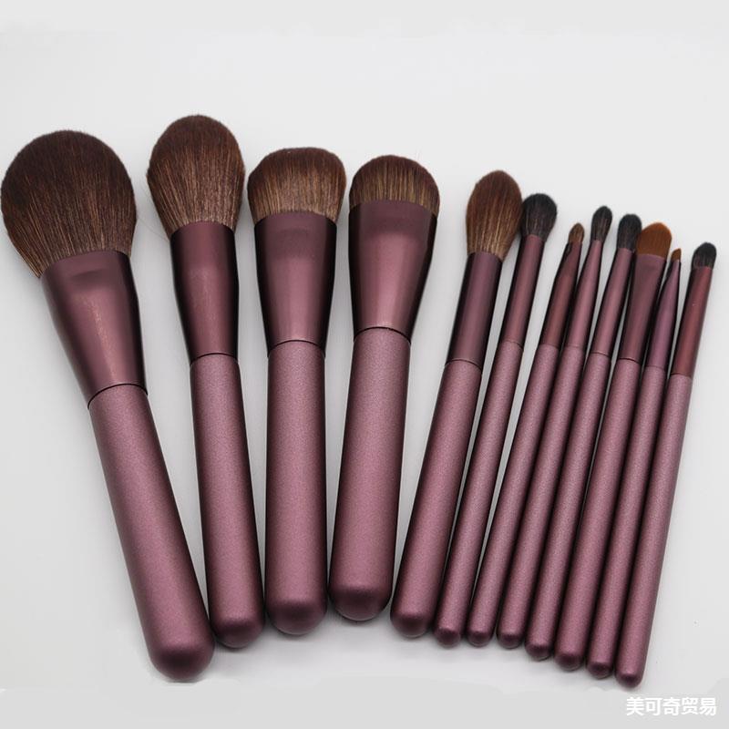 12‑Piece Starter Makeup Brushes – Perfect for Beginners, Grape Color