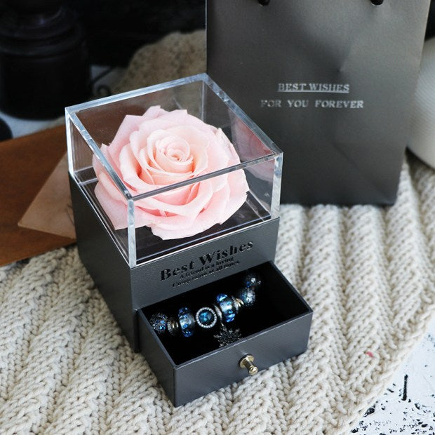 Premium Eternal Rose Jewelry Box – Luxury Romantic Gift for Valentine’s, Birthday & Wedding