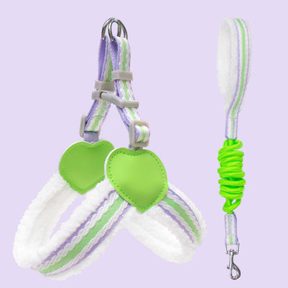 Breathable Summer Dog Harness & Leash – Chest Vest for Small & Medium Dogs (Corgi, Shiba Inu, Bichon)