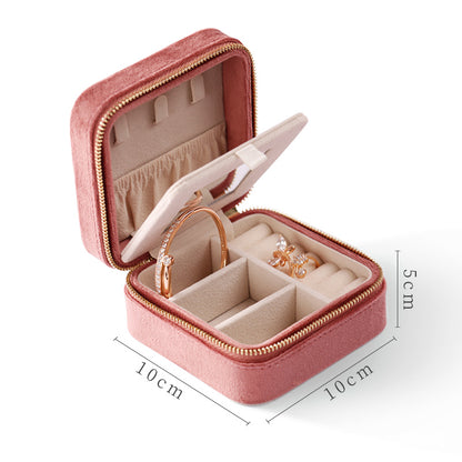 Luxury Flannel Travel Jewelry Organizer – Portable Case for Rings & Earrings