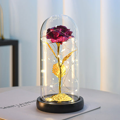 Gold Foil Rose in Acrylic Cover – Luxury Artificial Gift Rose