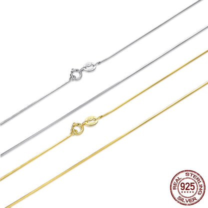 S925 Silver Necklace – Gold/Silver Plated, Snake Chain
