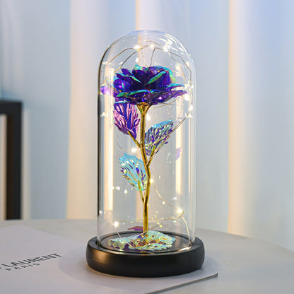 Gold Foil Rose in Acrylic Cover – Luxury Artificial Gift Rose