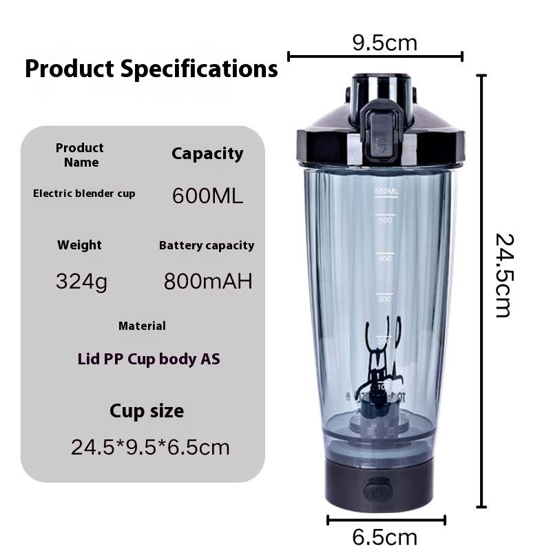USB Rechargeable Auto Self-Stirring Coffee & Protein Mixing Cup with LED Light